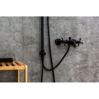 Душевая система Orange Mia с фиксированным изливом, черный матовый, M34-933b
