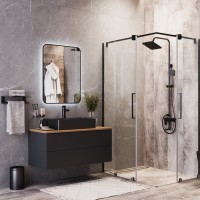 BOND M35ZE-6080 Зеркало прямоугольное Лофт 60х80см с подсветкой и черным обрамлением