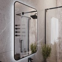 BOND M35ZE-6080 Зеркало прямоугольное Лофт 60х80см с подсветкой и черным обрамлением