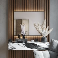 BOND M36ZE-10080 Зеркало прямоугольное Лофт 100х80см с подсветкой и черным обрамлением