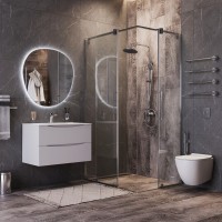 BOND M37ZE-8080 Зеркало круглое неправильной формы 80х80см с LED подсветкой и бесконтактным сенсором
