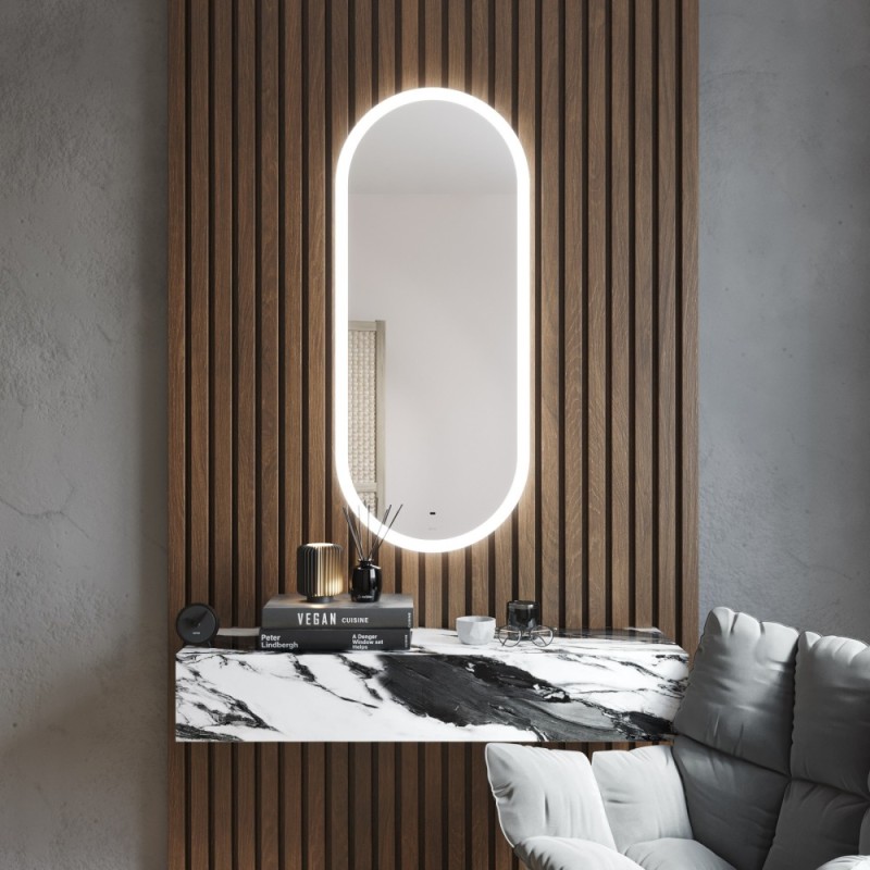 BOND M41ZE-50120 Зеркало овальное 50х120см с LED подсветкой и бесконтактным сенсором