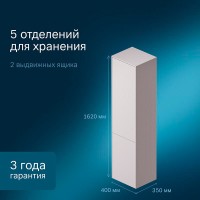 Пенал Am.Pm Inspire 2.0 M50ACHX0406EGM подвесной 40 см, универсальный, цвет элегантный серый, матовый