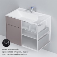 Тумба под раковину Am.Pm Inspire 2.0 M50AFHX0803EGM подвесная 80 см, 3 ящика, цвет элегантный серый, матовый