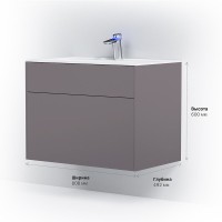 Тумба под раковину Am.Pm Inspire 2.0 M50AFHX0803EGM подвесная 80 см, 3 ящика, цвет элегантный серый, матовый