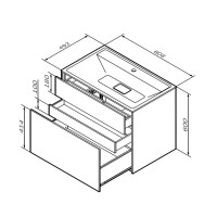 Тумба под раковину Am.Pm Inspire 2.0 M50AFHX0803EGM подвесная 80 см, 3 ящика, цвет элегантный серый, матовый
