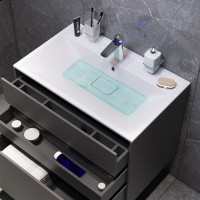 Тумба под раковину Am.Pm Inspire 2.0 M50AFHX0803GM подвесная 80 см, 3 ящика, цвет графит, матовый