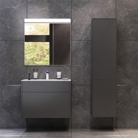 Тумба под раковину Am.Pm Inspire 2.0 M50AFHX0803GM подвесная 80 см, 3 ящика, цвет графит, матовый
