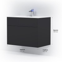Тумба под раковину Am.Pm Inspire 2.0 M50AFHX0803GM подвесная 80 см, 3 ящика, цвет графит, матовый