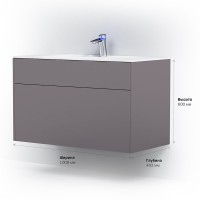Тумба под раковину Am.Pm Inspire 2.0 M50AFHX1003EGM подвесная 100 см, 3 ящика, цвет элегантный серый, матовый