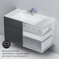 Тумба под раковину Am.Pm Inspire 2.0 M50AFHX1003GM подвесная 100 см, 3 ящика, цвет графит, матовый