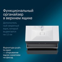 Тумба под раковину Am.Pm Inspire 2.0 M50AFHX1003GM подвесная 100 см, 3 ящика, цвет графит, матовый