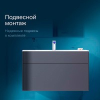 Тумба под раковину Am.Pm Inspire 2.0 M50AFHX1003GM подвесная 100 см, 3 ящика, цвет графит, матовый