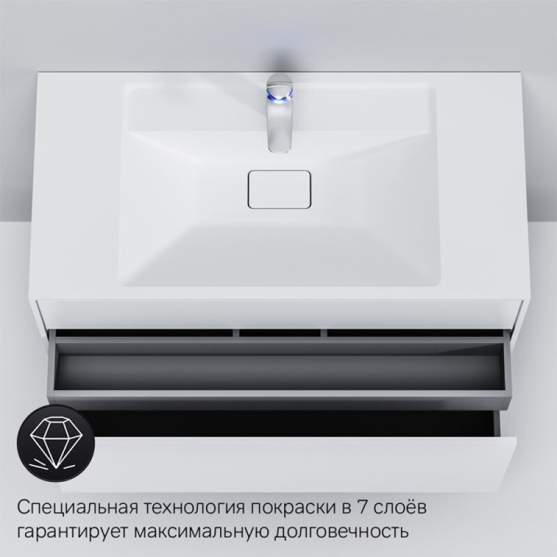 Тумба под раковину Am.Pm Inspire 2.0 M50AFHX1003WM подвесная 100 см, 3 ящика, цвет белый, матовый