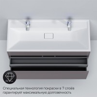 Тумба под раковину Am.Pm Inspire 2.0 M50AFHX1203EGM подвесная 120 см, 3 ящика, цвет элегантный серый, матовый
