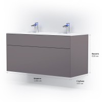 Тумба под раковину Am.Pm Inspire 2.0 M50AFHX1203EGM подвесная 120 см, 3 ящика, цвет элегантный серый, матовый