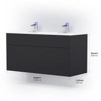 Тумба под раковину Am.Pm Inspire 2.0 M50AFHX1203GM подвесная 120 см, 3 ящика, цвет графит, матовый