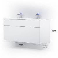 Тумба под раковину Am.Pm Inspire 2.0 M50AFHX1203WM подвесная 120 см, 3 ящика, цвет белый, матовый