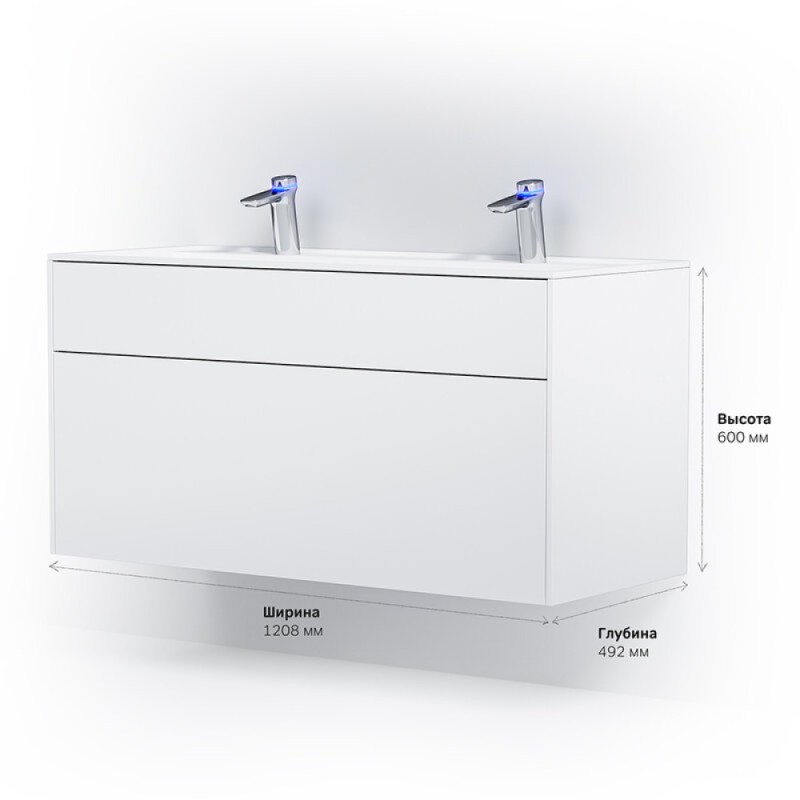 Тумба под раковину Am.Pm Inspire 2.0 M50AFHX1203WM подвесная 120 см, 3 ящика, цвет белый, матовый