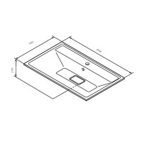Раковина Am.Pm Inspire 2.0 M50AWPX0801WG искусственный мрамор, 80 см, с переливом