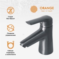 Смеситель Orange Tony для раковины, графит матовый, M54-021Gr