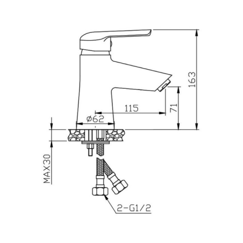 Смеситель Orange Tony M54-021Ni для раковины, никель матовый