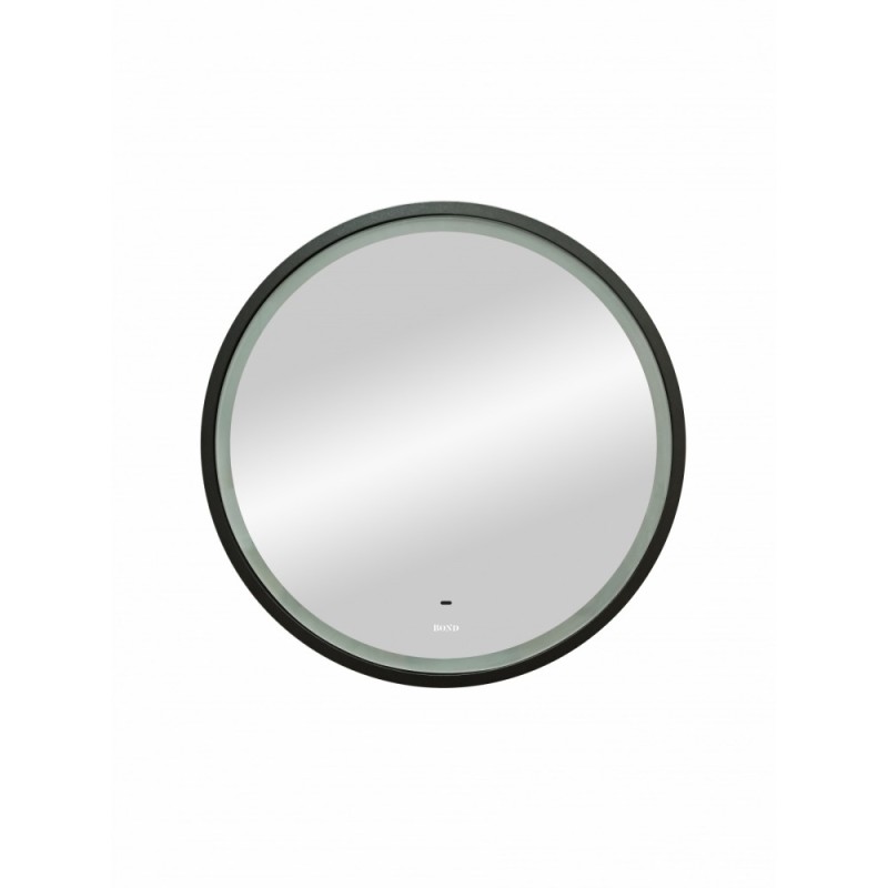 BOND M60ZE-6060 Зеркало круглое 60х60см с LED подсветкой, бесконтактным сенсором и черной рамой