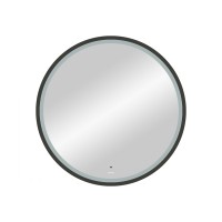 BOND M60ZE-8080 Зеркало круглое 80х80см с LED подсветкой, бесконтактным сенсором и черной рамой