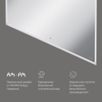 Зеркало Am.Pm Spirit 2.0 M71AMOX1001SA, 100 см, с LED-подсветкой и системой антизапотевания, инфракрасный сенсор