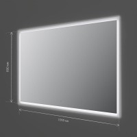 Зеркало Am.Pm Spirit 2.0 M71AMOX1001SA, 100 см, с LED-подсветкой и системой антизапотевания, инфракрасный сенсор