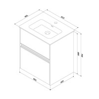 Тумба под раковину Am.Pm Sense M7BFUX0602OF, 60 см, подвесная с 2 ящиками, цвет дерево