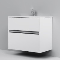 Тумба под раковину Am.Pm Sense M7BFUX0802WG, 80 см, подвесная с 2 ящиками, цвет белый