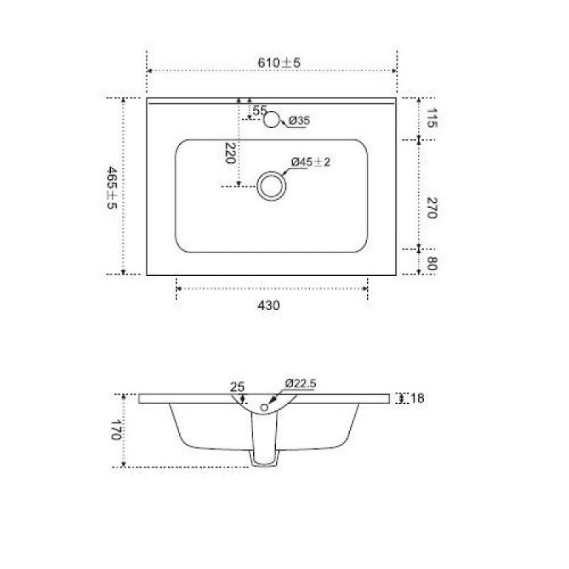 Мебельная раковина Am.Pm Sense 60, M7BWCC0602WG, цвет белый