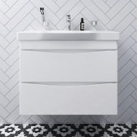 Тумба с раковиной Am.Pm Like M80-FHX0802-WC0802, 80 см, подвесная, белая