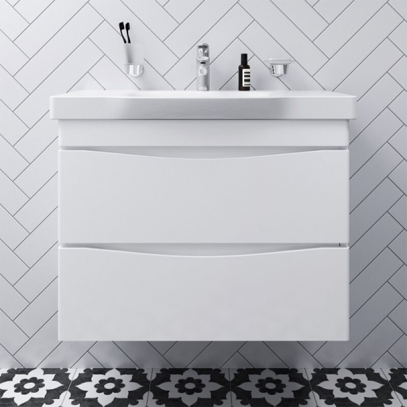 Тумба с раковиной Am.Pm Like M80-FHX0802-WC0802, 80 см, подвесная, белая