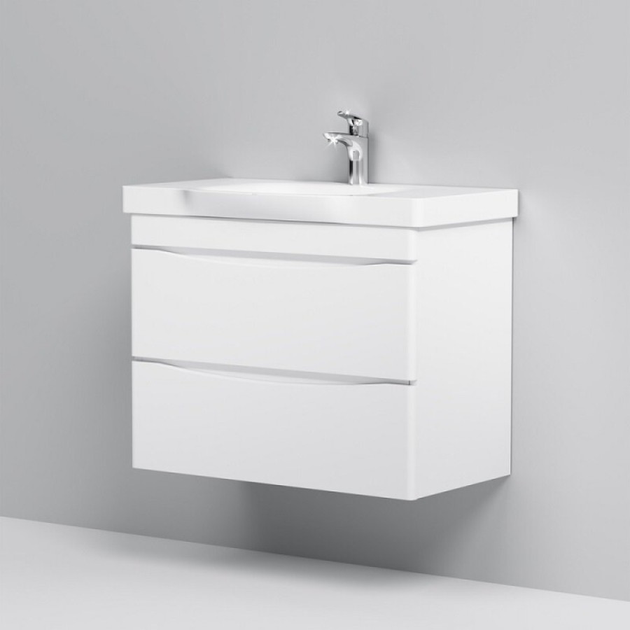 Тумба с раковиной Am.Pm Like M80-FHX0802-WC0802, 80 см, подвесная, белая
