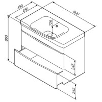 Тумба с раковиной Am.Pm Like M80-FHX0802-WC0802, 80 см, подвесная, белая