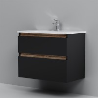 Тумба с раковиной Am.Pm X-Joy M85-FHX0802BM-WCC0802WG, 80 см, подвесная, черная матовая