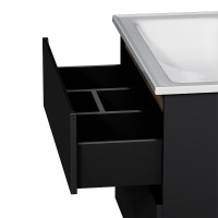 Тумба с раковиной Am.Pm X-Joy M85-FHX0802BM-WCC0802WG, 80 см, подвесная, черная матовая
