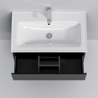 Тумба с раковиной Am.Pm X-Joy M85-FHX0802BM-WCC0802WG, 80 см, подвесная, черная матовая