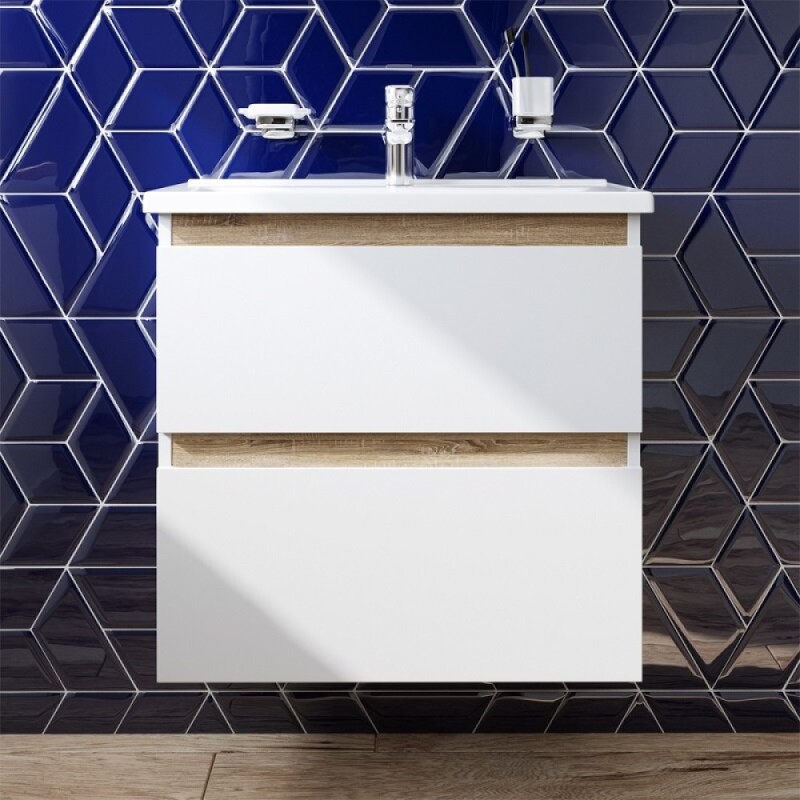 Тумба с раковиной Am.Pm X-Joy M85A-FHX0652-WC0652WG, 65 см, подвесная, белая