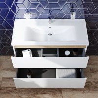 Тумба с раковиной Am.Pm X-Joy M85A-FHX1002-WC1002WG, 100 см, подвесная, белая