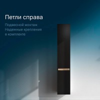 Шкаф-пенал Am.Pm X-Joy подвесной, правый, 30 см, черный матовый, M85ACHR0306BM