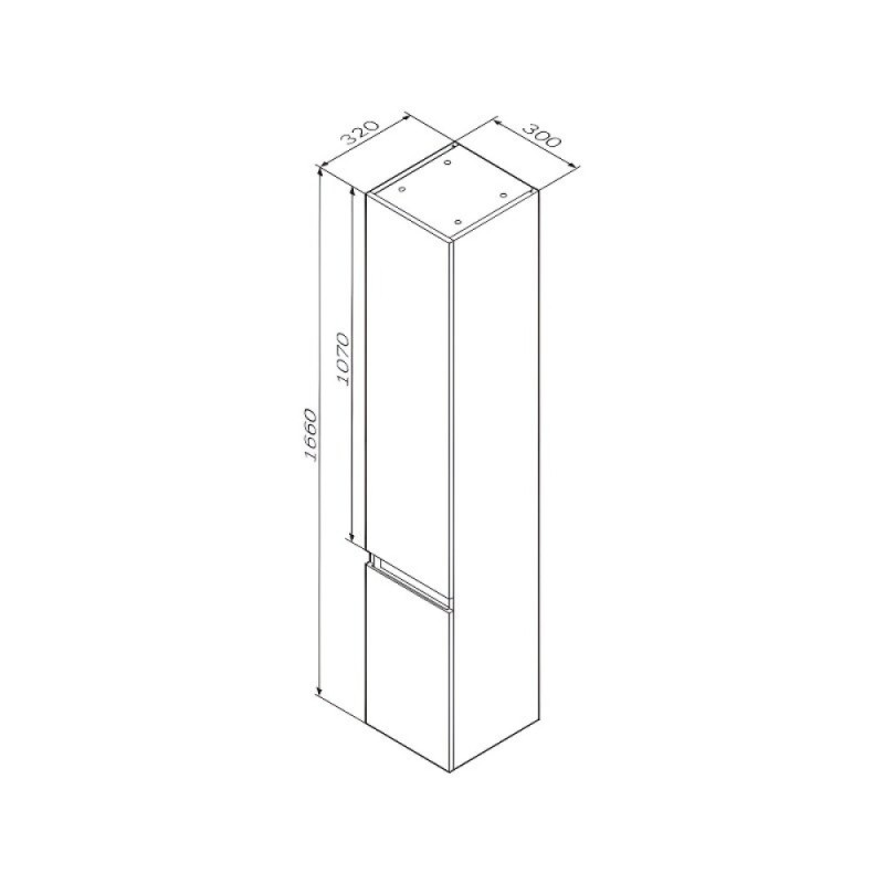 Шкаф-пенал Am.Pm X-Joy M85ACHR0306WG, подвесной, правый, 30 см, белый глянец