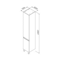 Шкаф-пенал Am.Pm X-Joy M85ACSR0306WG, напольный, правый, 30 см, белый глянец