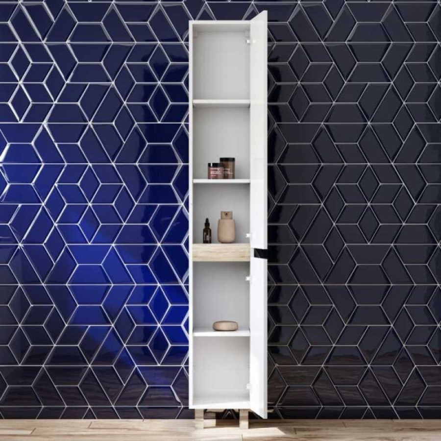 Шкаф-пенал Am.Pm X-Joy M85ACSR0306WG, напольный, правый, 30 см, белый глянец