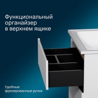 Тумба под раковину Am.Pm X-Joy M85AFHX0652WG, подвесная, 65 см, 2 ящика, белый глянец