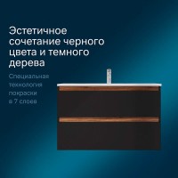 Тумба под раковину Am.Pm X-Joy подвесная, 100 см, 2 ящика, цвет черный матовый, M85AFHX1002BM