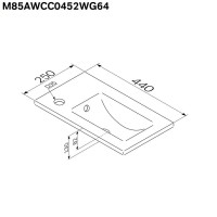 Раковина мебельная Am.Pm X-Joy M85AWCC0452WG64, 45 см, керамика, цвет белый