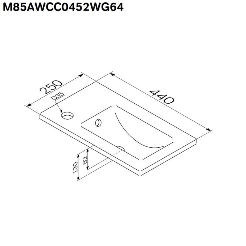 Раковина мебельная Am.Pm X-Joy M85AWCC0452WG64, 45 см, керамика, цвет белый